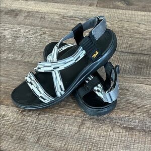 Women’s Teva Gray and Black Sporty Sandals